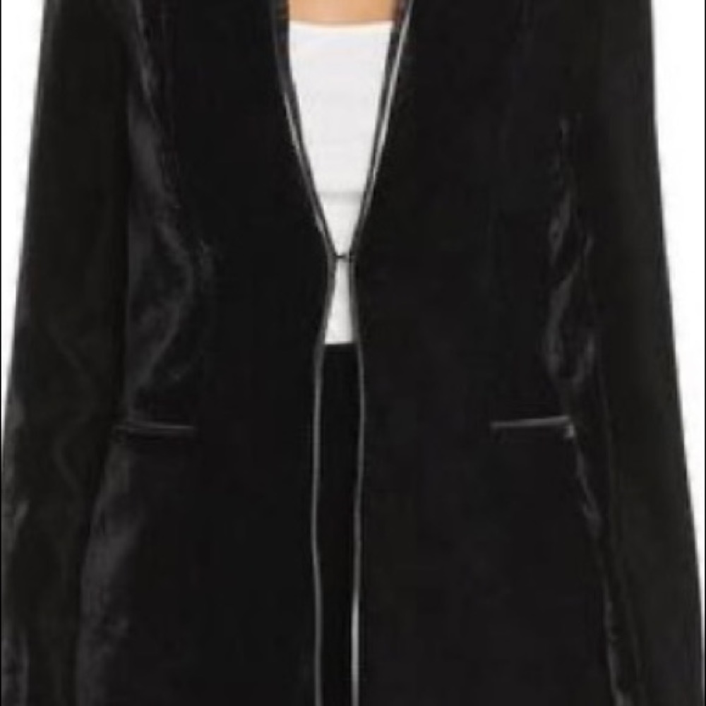 NWT T Tahari Ronda Long Velvet Blazer Jacket